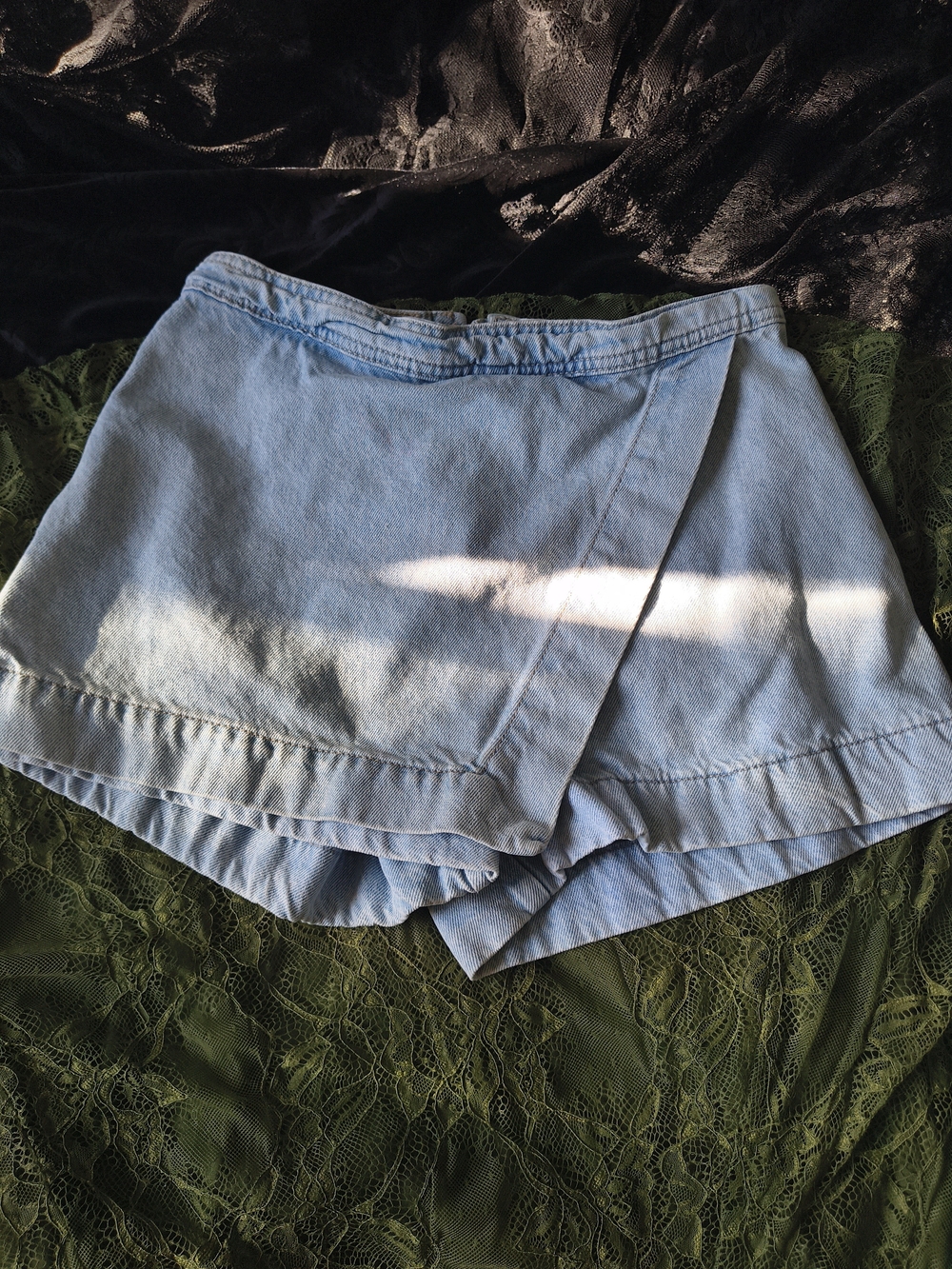 Divided Light Blue Denim Skort - Casual Wrap A-Line